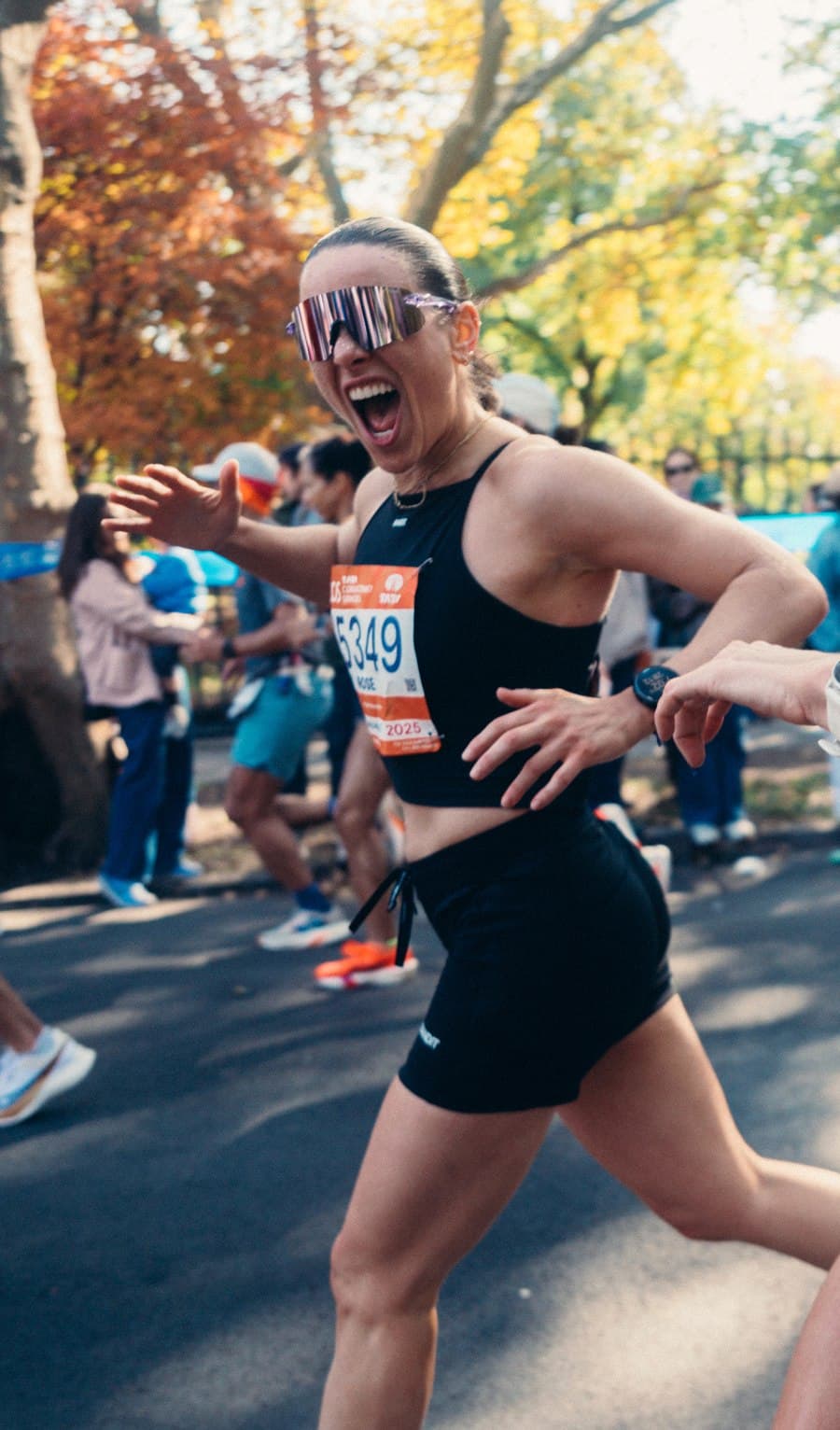 Rose Hall, founder of EnduraX, mid-race